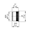 29mm Round Sliding Door Finger Sleeve - Brushed Nickel -