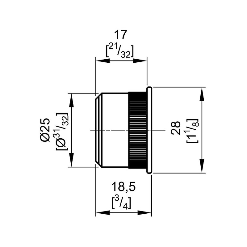 29mm Round Sliding Door Finger Sleeve - Brushed Nickel -