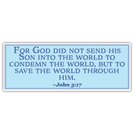 John 3:17 | for God did not Send his Son into The World to condemn The World | Car Sticker 3x8 inches