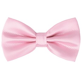 Alizeal Mens Solid Mini Squares Formal Banded Bow Ties (Pink)