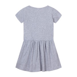 Mud Kingdom Little Girls Dress Happy Easter Day Cute Bunny Short Sleeve Casual Spring Summer Gray 5T