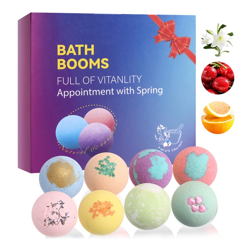 8PCS Aromatherapy Bath Bombs Scented Shower Bath Salt Ball Stress