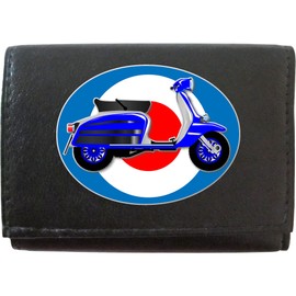 Klassek Scooter Moped Mods 60s Mod on Brand Men Leather Wallet Keyring Key Rack with Zip Pocket and Metal Gift Box