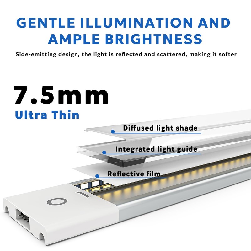MYPLUS 2pcs 12" Under Cabinet Lights with 5 Color Temperature,