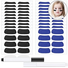 80 Pairs Glitter Softball Eye Stickers Baseball Cheek Paint Football Eye Stickers Sports Black Eye Sticker Adhesive Strip School Spirit Items for Baseball Softball Football Lacrosse Sports Match