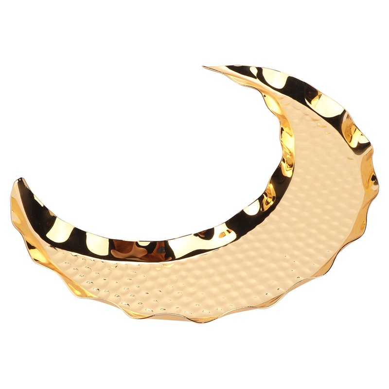 Serving Platter Zinc Alloy Fruit Plate Contemporary HalfMoon Shape Tableware