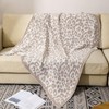 bearberry Fuzzy Leopard Knitted Throw Blanket Soft Cozy Warm Microfiber