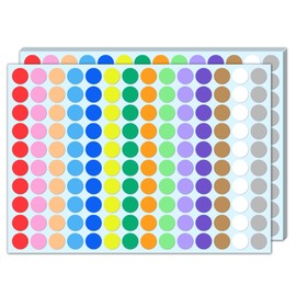 4200 Pieces - 2cm Coloured Dot Stickers, Sticky Dots Round Circle Labels - 14 Assorted Colours