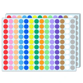 4200 Pieces - 2cm Coloured Dot Stickers, Sticky Dots Round Circle Labels - 14 Assorted Colours