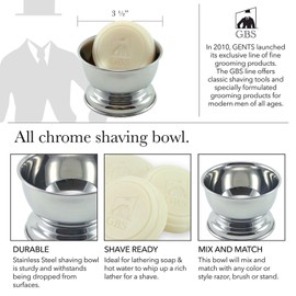 G.B.S Slant Safety Razor Shaving Set - Chrome -37 Stubble Remover, Badger Brush & Slanted Razor, Stand, Bowl Soap + 10 Sharp Blades Effortless Glide Classic Style Salon