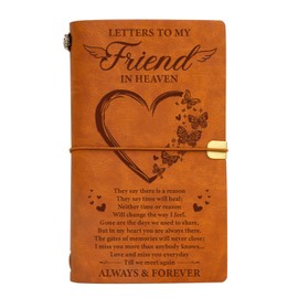 Vetbuosa Friend Memorial Leather Journal,Letter to My Friend in Heaven,Sympathy Gifts for Loss of Friend,Bereavement Gifts for Loss of Friend,Remembrance Funeral Condolence Gifts for Loss of Friend