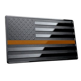 US Black Flag Auto Car Fender Emblem for Cars Trucks Laptop Walls (5"x3", Orange Line)