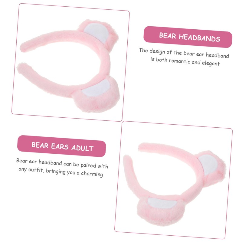 MUCKLILY Bear Ears Headband Makeup Hair Band Animal Ears Hair