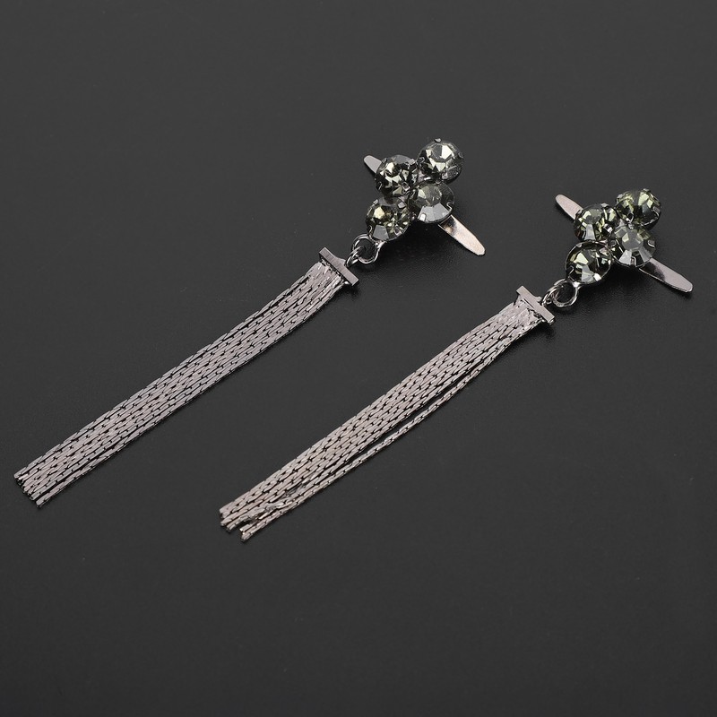 4Pcs Shoe Clips 4 Diamond Tassel Claw Chain Women's Boots