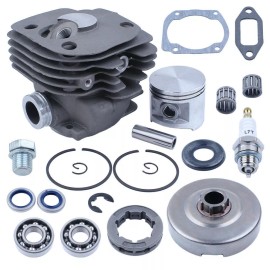 For Husqvarna, For Jonsered Cylinder Piston Top End Rebuild Kit for Husqvarna 372 365 362 371 Clutch Drum