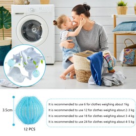 Pack of 12 Pet Hair Remover, Washing Machine, Reusable Pet Hair Remover, Lint Ball Washing Machine, Lint Catcher, Washing Machine Hair Remover, Pet Hair Remover, Lint Ball (Blue)