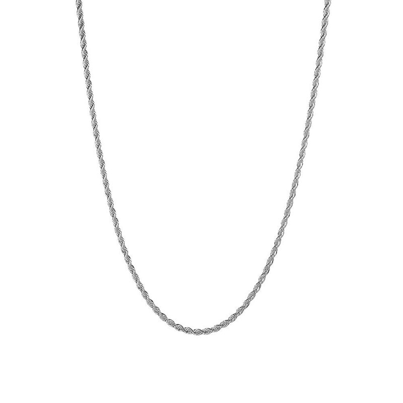 SUKKCCNO S925 Sterling Silver Chain Twisted Rope Chain 2mm can