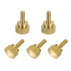sourcing map 5Pcs Brass Knurled Thumb Screws, M3x8mm Shoulder Bolts