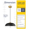 KUDOS 15 Inch Large LED Pendant Lights, Black and Gold
