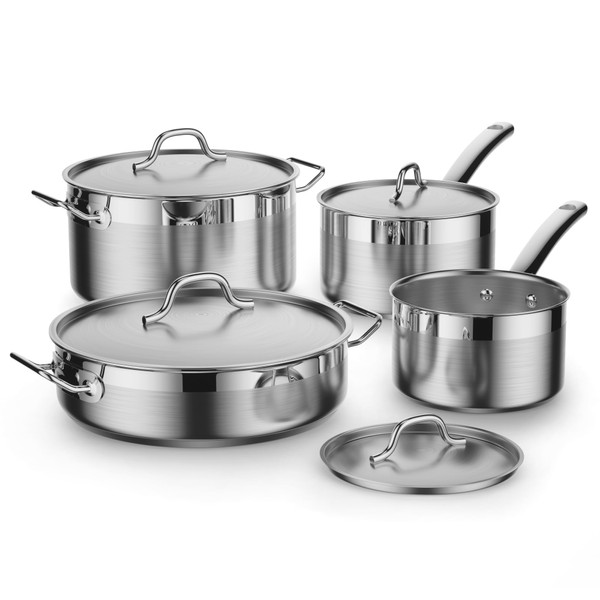 Cooks Standard Professional Stainless Steel Cookware Set 8PC, 8 PC, Silver