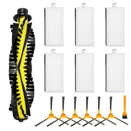 Fixbetter Tesvor X500 X500 Pro M1 M2 Accessory Kit for Neatsvor X500 Robot Vacuum Replacement Parts, 1 Roller Brush, 6 Filters, 6 Side Brushes, 1 Cleaning Brush