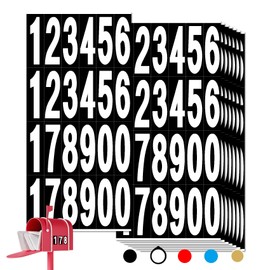 Number Stickers, 15 Sheets 360 Pcs White Mailbox Numbers Sticker, Self Adhesive Waterproof Mail Box Address Numbers Label Decals for Mailbox House Door Signs Boxes Trash Cans Classroom Organizers 3 In