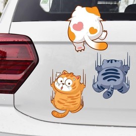 9 Pcs Car Stickers, Cat Stickers, Car Decal, Waterproof Stickers, Cat Stickers, Cat Stickers, Cars & Bikes, Hide Scratches, Cute, Cat Scratches, Stickers for Car Decoration