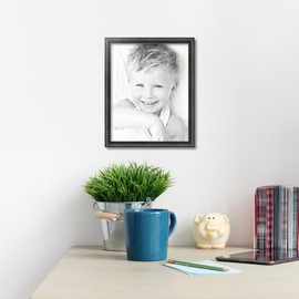 ArtToFrames 16x20 Inch Black Picture Frame, This 1.25 Inch Custom Poster Frame is Antique Black - Comes with Economy Acrylic and Corrugated Backing (WOM5106-16x20)