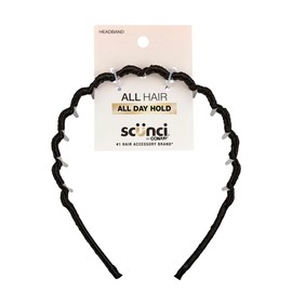 Scunci by Conair Effortless Beauty Zig Zag headband - hair accessories for women - hairpin headband - black headband - 1 Count