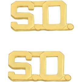 Smith & Warren 1/2" S.O. Letter Collar Brass Rank Insignia Gold Finish Sheriff Uniform Pin