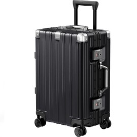 Krute Carry On Luggage 20 inch Aluminum Frame Suitcase No Zipper Hardshell PC+ABS Luggage TSA Approved Zipperless Suitcases with Spinner Wheels