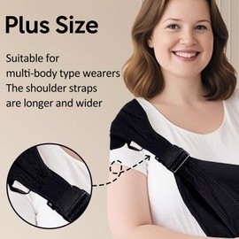 Plus Size Baby Sling Carrier - Baby Carrier Extended Adjustable Design for Larger Kids, Breathable Anti-Slip Support up to 45 lbs, ASTM Certified (Plus-Black)