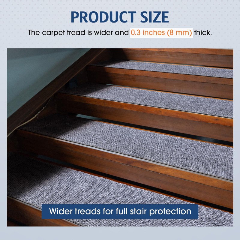 Nuanchu 6 Pcs Indoor Stair Treads Nonslip 35 x 10''