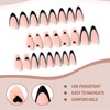 Hebterrka 24 Pieces Almond Shaped Artificial Nails Short Medium Black