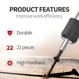 ColumPRO 22-Piece Screw Extractor Set for Damaged Screws, HSS 6542 Steel 68 HRC Hardness, for Damaged Screws 2-12 mm, with Magnetic Extension Bit Holder and Socket Adapter