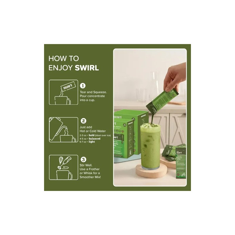 Swirl Matcha Latte Mezcla De Leche Con Té Verde 38