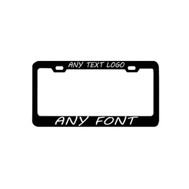 General Tag Black Engraved Your Text Logo Aluminum License Plate Frame Standard Fit 12x6 Plate Covers