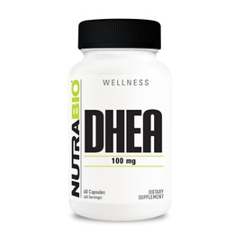 NutraBio DHEA Supplement, 100mg – Vitality, Overall Wellness, Helps Support Mood, and Lean Muscle Growth, 60 Capsules