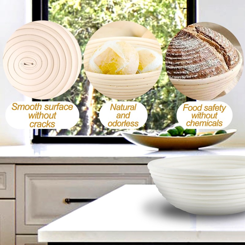 Banneton Bread Proofing Basket: 2 PCS Sourdough Proofing Basket with