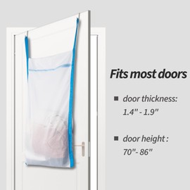 Over Door Large Mesh Laundry Hamper Bag, Washable Laundry Basket for Bedroom/Dorm/Bathroom