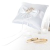 Bruislard 14 x 14 cm Wedding Bowknot Ring Bearer Cushion