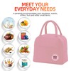 MeiLang Insulated Lunch Bag Pink Oxford Cloth Leakproof Thermal Tote