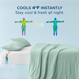 Bedsure Cooling Duvet Cover King Size - GentleSoft™ Cooling Bedding Set for Hot Sleepers, Ice-Cool Fabric Technology for Night Sweats, Soft & Breathable Lightweight Comforter Cover Set, 104x90, Green