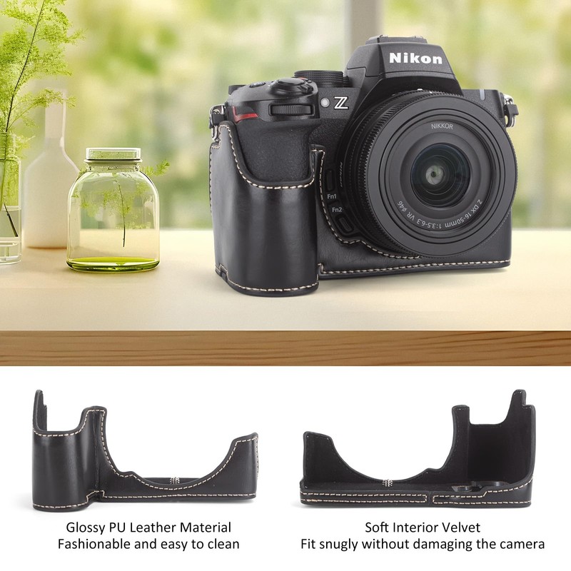MUZIRI KINOKOO Case for Nikon Z50 II Camera, PU Leather