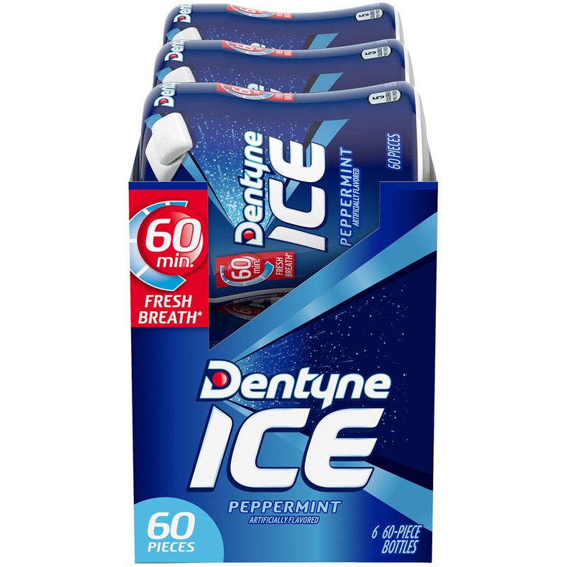 Dentyne Dentyne Ice Peppermint Sugar Free Gum, 6 Bottles of