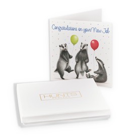 Hunts England - Luxury Boxed Badgers Funny New Job Congratulations Card - Milo's - Wildlife Card - Congratulations New Job Card For Animal Lovers - For Men, Women - Card In Keepsake Box