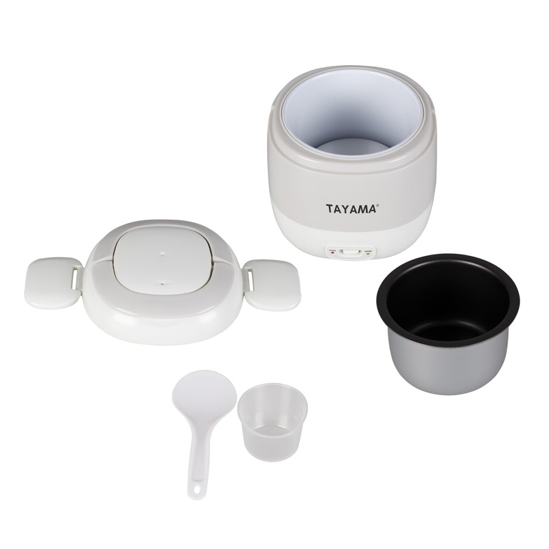 Tayama 1.5 Cup Portable Mini Rice Cooker, White (TMRC-03R)