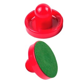BESPORTBLE Set of 2 96 mm air hockey pushers and pucks replacement parts for air hockey tables, high-quality goalkeeper handles, ideal accessory for exciting game evenings, red