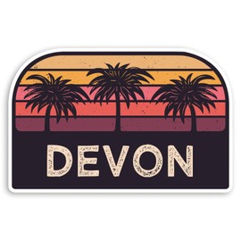 2 x 10cm Rustic Devon England Vinyl Stickers - UK Travel Luggage Sticker #31529 (10cm Wide)