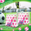 Demonwer 36 Pcs Pink Soccer Clear Goodie Bag with Handles